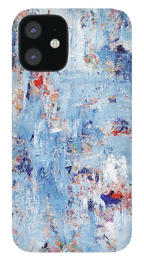 Abstract iPhone 12 Case featuring the painting Open Heart 1 by Angela Bushman