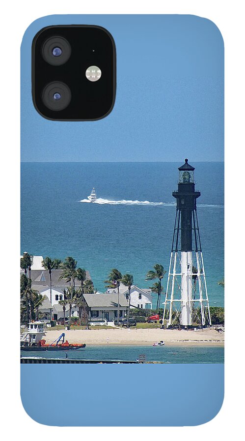 Fishing iPhone 12 Case featuring the photograph Out the Inlet at Hillsboro Beach by Corinne Carroll