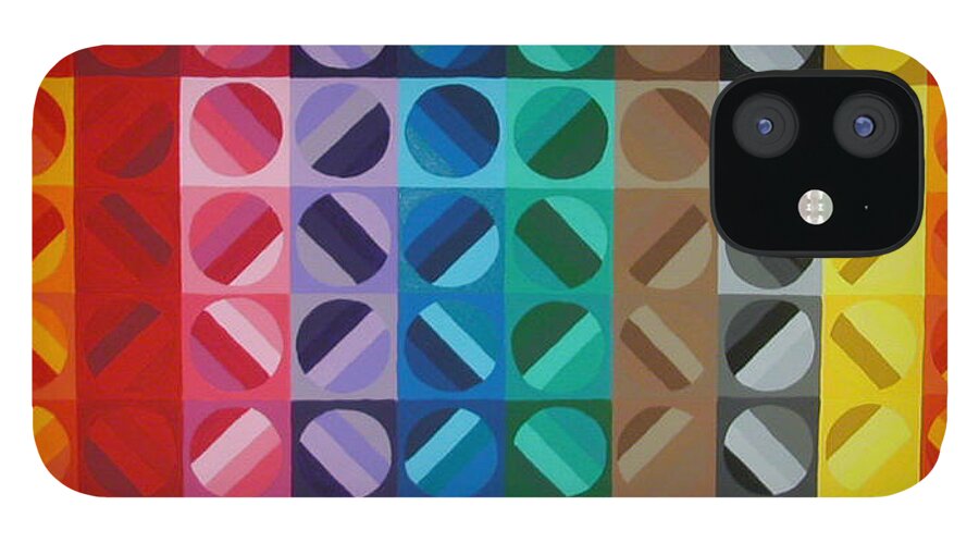 Multi Colored Circles iPhone 12 Case featuring the painting Over the Rainbow 1 by Gay Dallek