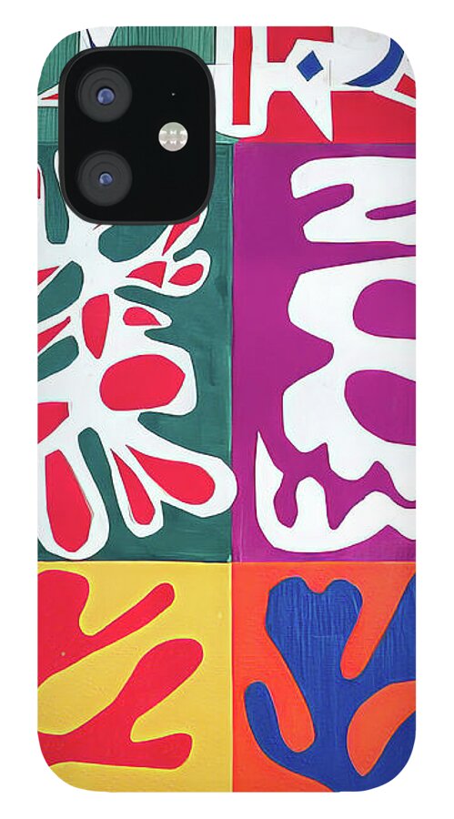 Panel With Mask iPhone 12 Case featuring the painting Panel With Mask by Henri Matisse 1947 by Henri Matisse