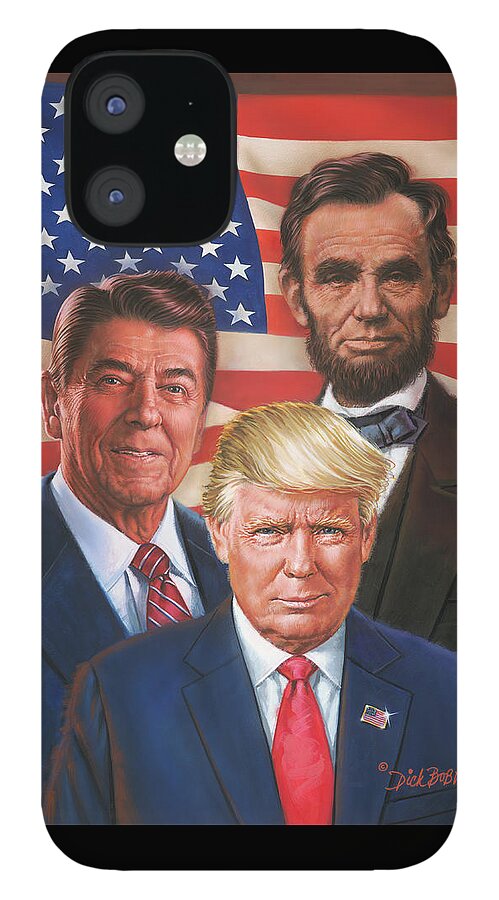 Portraits iPhone 12 Case featuring the painting Great American Patriots by Dick Bobnick