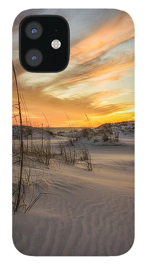 Florida iPhone 12 Case featuring the photograph Patterns in the Sand with Golden Sunset by Mike Whalen