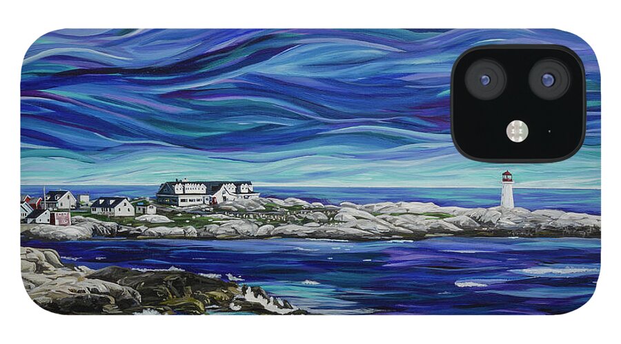 Canada iPhone 12 Case featuring the painting Peggys Cove by Anita Thomas