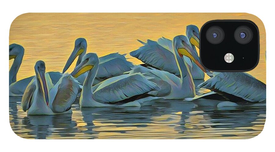 Mississippi iPhone 12 Case featuring the painting Pelicans by Marilyn Smith