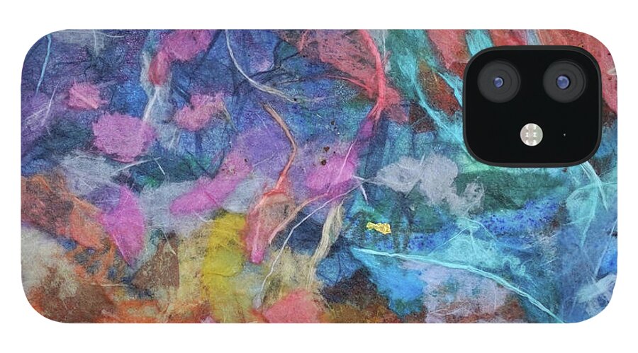 Collage iPhone 12 Case featuring the mixed media Petals Entwined by Christine Chin-Fook