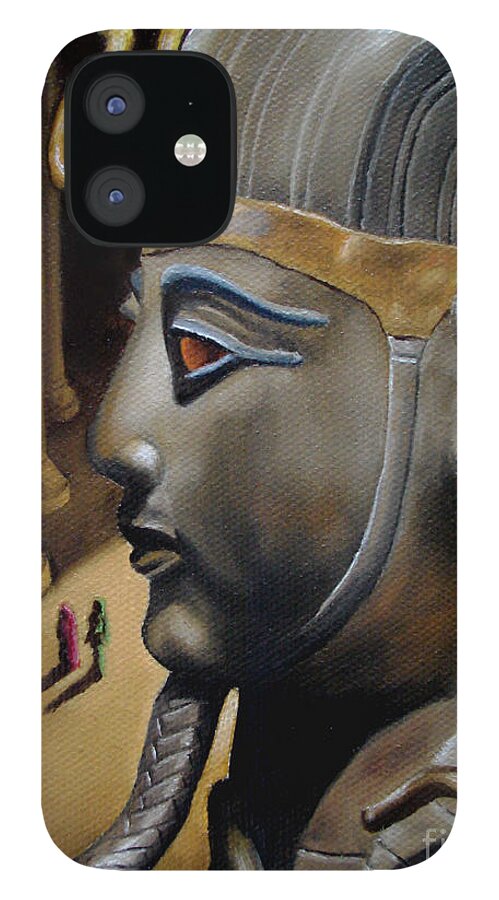 Pharaoh iPhone 12 Case featuring the painting Pharaoh by Ken Kvamme