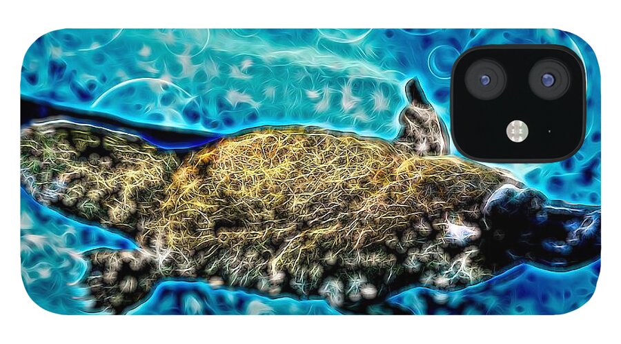 Portrait iPhone 12 Case featuring the drawing Platypus Bubbles by Joan Stratton