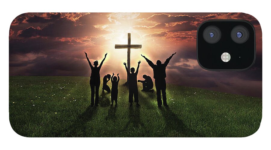  iPhone 12 Case featuring the digital art Prayer Army by Jorge Figueiredo