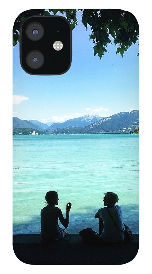 Talloires iPhone 12 Case featuring the photograph Quiet Words - Annecy, France by John Soffe