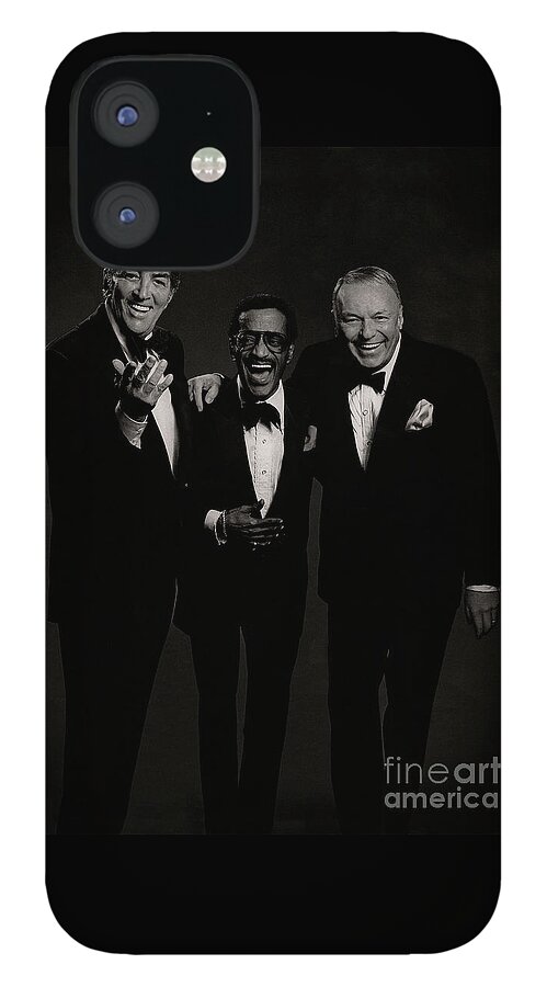 Sinatra iPhone 12 Case featuring the photograph Rare Picture of Frank Sinatra Dean Martin Sammy Davis Jr - Rat Pack by Doc Braham