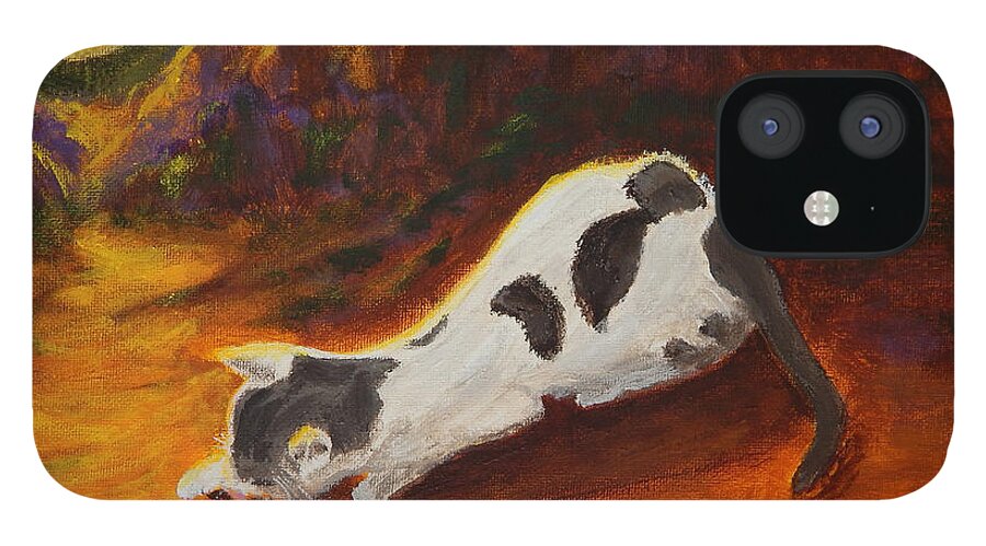 Moon iPhone 12 Case featuring the painting Remembering Charlie by Mike Kling