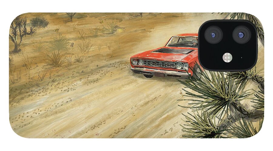 Roadrunner iPhone 12 Case featuring the digital art Roadrunner by Larry Whitler