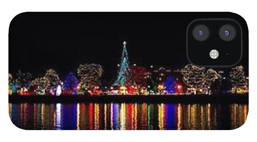 Lights Rotary La Crosse Riverside Park iPhone 12 Case featuring the photograph Rotary Lights 1 #3 by Phil S Addis