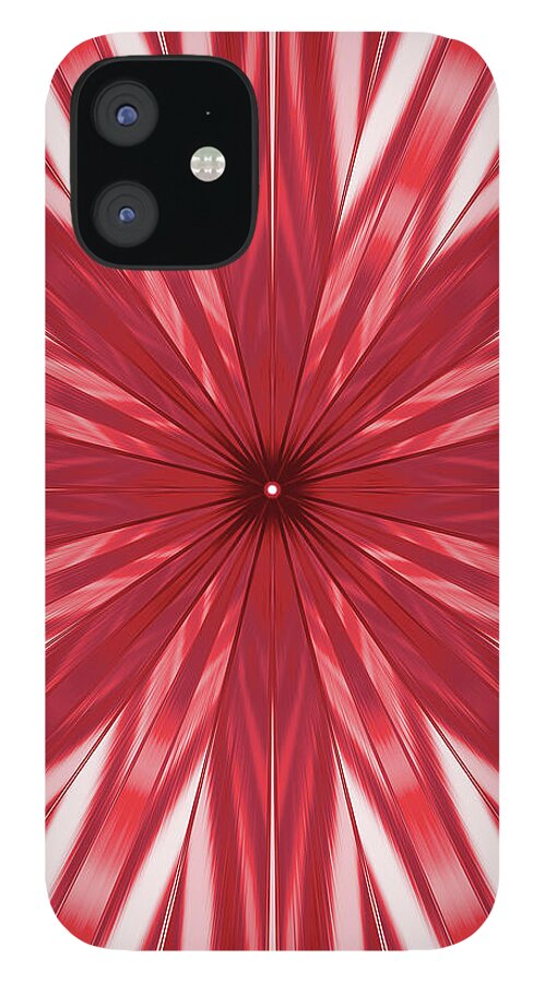 Red iPhone 12 Case featuring the painting Rushing Headlong Quadriptych 1 of 4 by Neece Campione