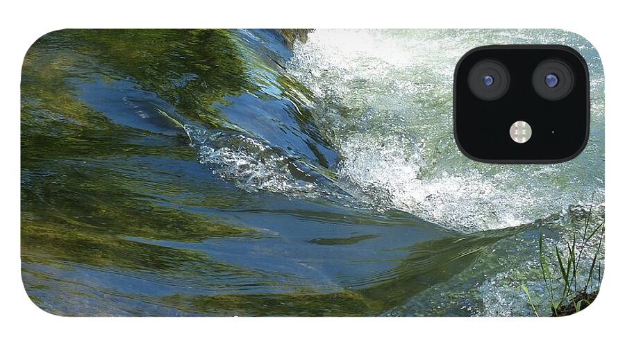 Blue-green Algae iPhone 12 Case featuring the photograph Rushing Waters by Rosanne Licciardi