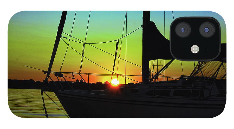 Sailboat iPhone 12 Case featuring the photograph Sailboat At Dusk by Cordia Murphy
