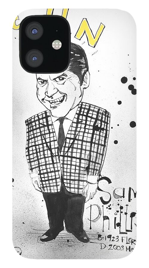  iPhone 12 Case featuring the drawing Sam Phillips by Phil Mckenney