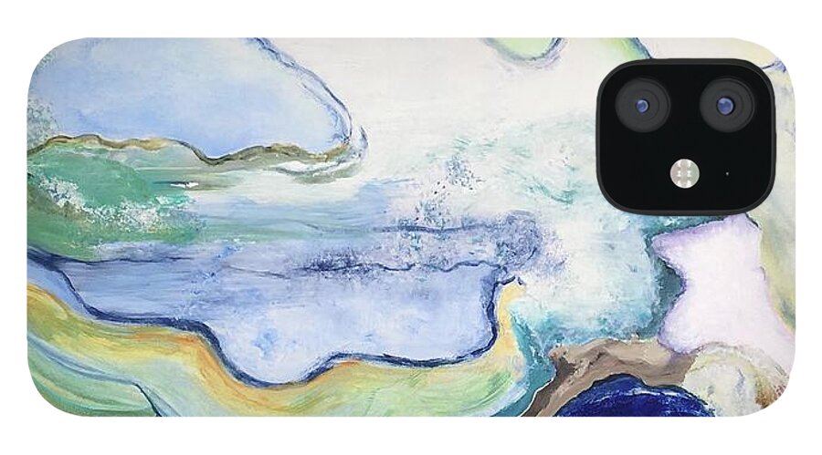 Ocean iPhone 12 Case featuring the painting Sea Currents by Linda Kegley