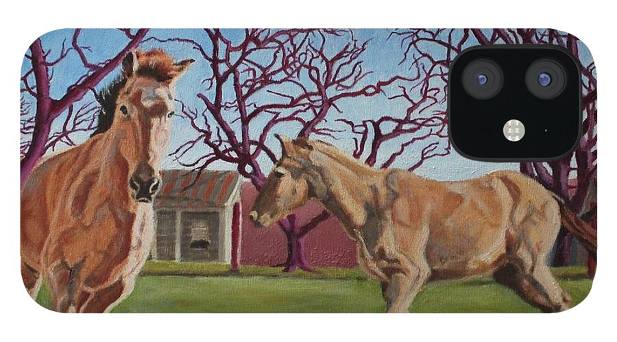 American Mustang iPhone 12 Case featuring the painting Sham by Vera Smith