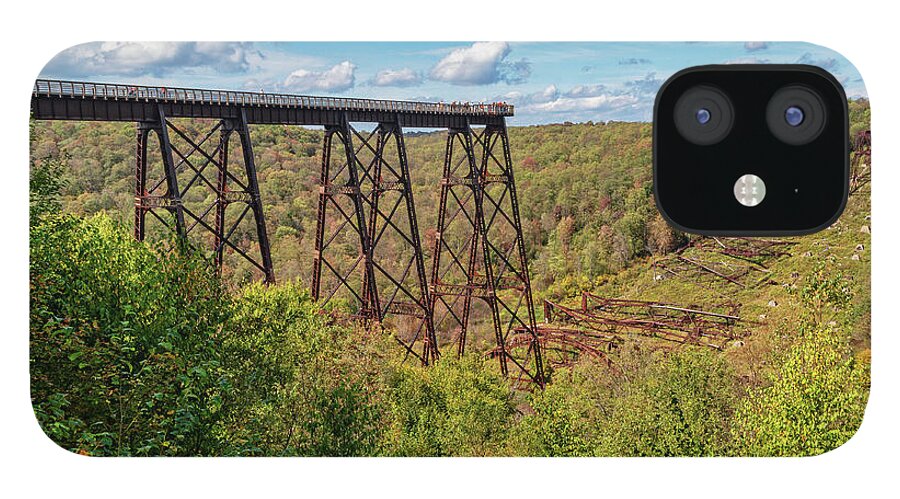 Kinzua Bridge State Park iPhone 12 Case featuring the photograph Skywalk At The Kinzua Bridge State Park in Pennsylvania by Jim Vallee