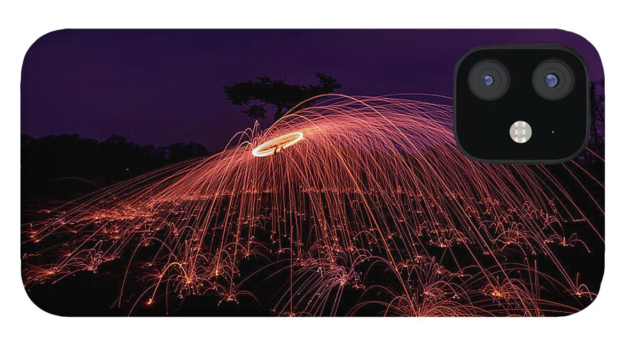 Fire iPhone 12 Case featuring the photograph Spinning fire by Andrew Lalchan