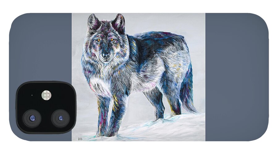 Wolf iPhone 12 Case featuring the painting Spirit by Averi Iris
