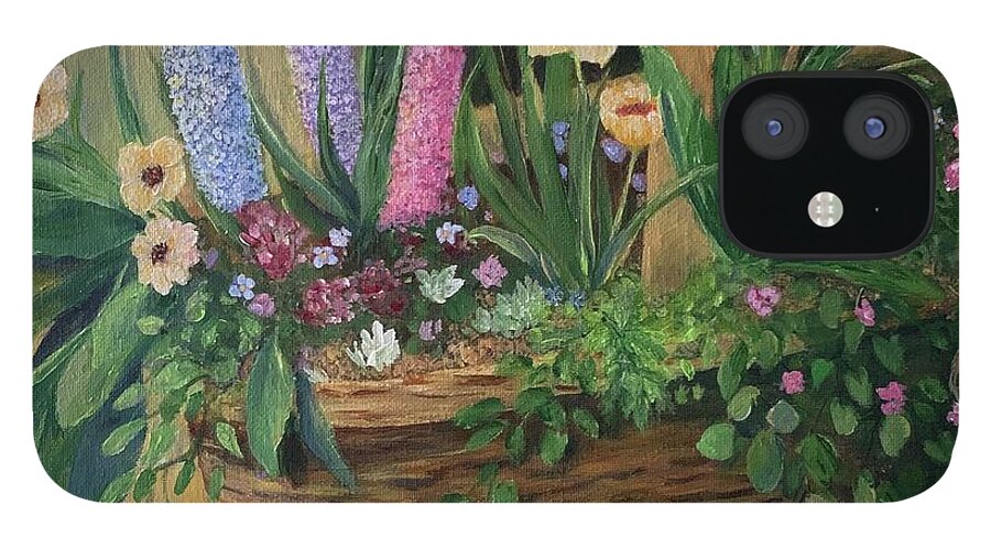 Spring iPhone 12 Case featuring the painting Spring Basket by Jane Ricker