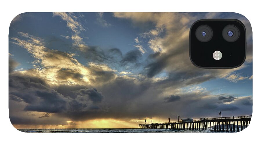 Sunset iPhone 12 Case featuring the photograph Storm by Pismo Pier by Beth Sargent