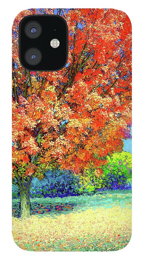 Landscape iPhone 12 Case featuring the painting Sugar Maple Sunshine by Jane Small