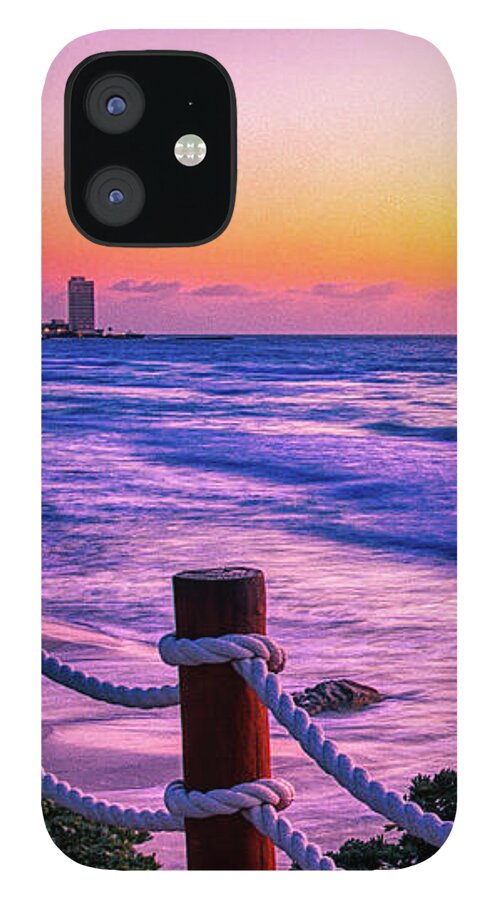 Sunrise iPhone 12 Case featuring the photograph Sunrise in Cancun by Tatiana Travelways