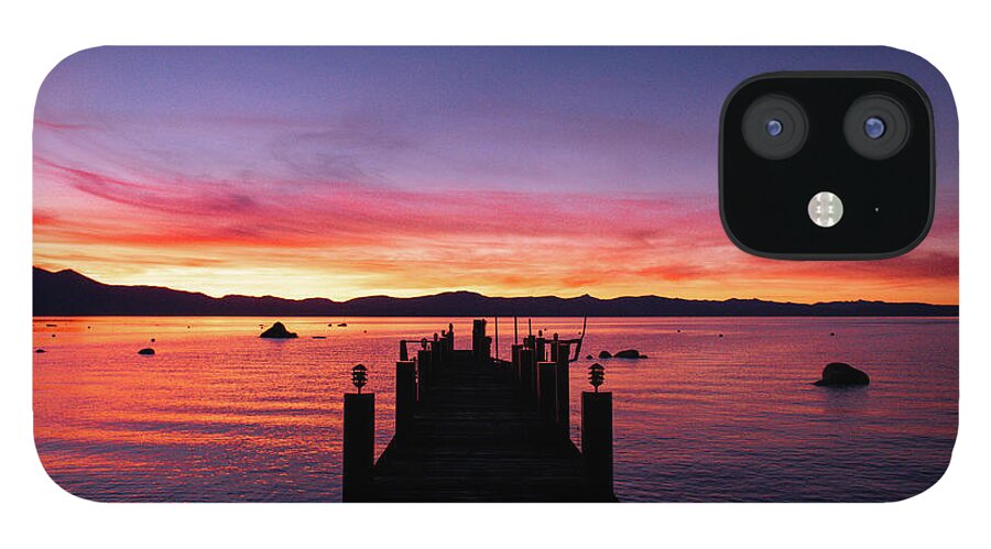 Sunset iPhone 12 Case featuring the photograph Sunset in Lake Tahoe by Aileen Savage