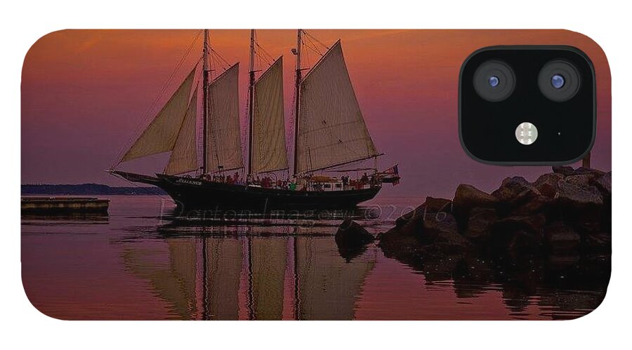  iPhone 12 Case featuring the photograph Sunset sail by Stephen Dorton