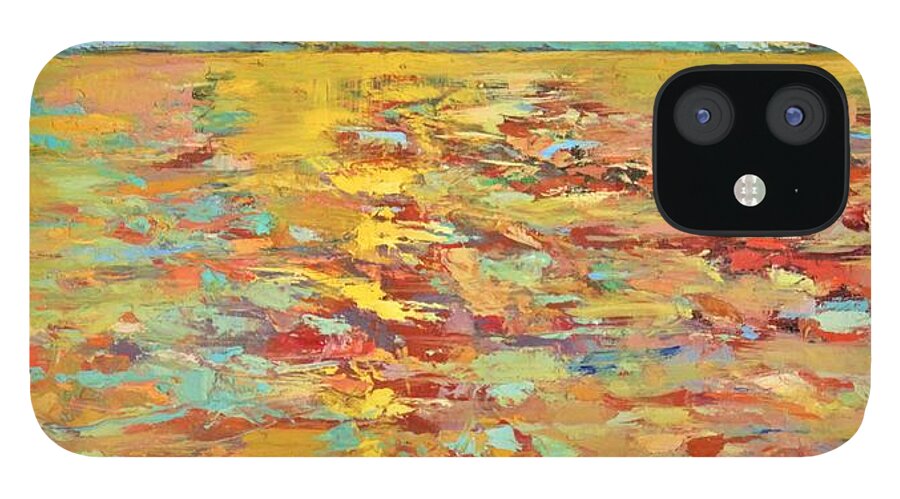 Sunny iPhone 12 Case featuring the painting Glisten by Linette Childs
