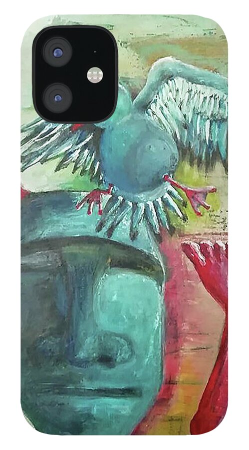 Colors iPhone 12 Case featuring the painting Templar by Alexandra Vusir