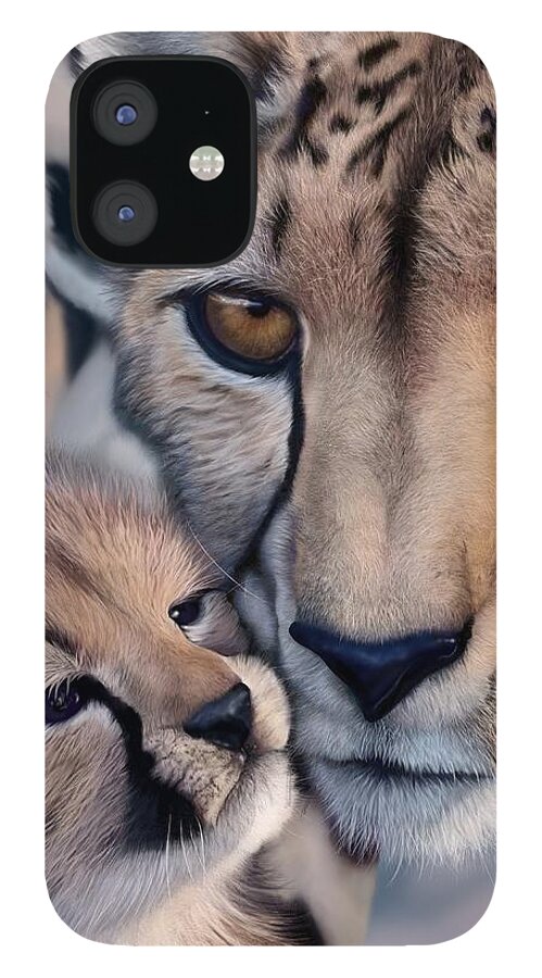 Cat iPhone 12 Case featuring the painting Tenderness by Rachel Emmett