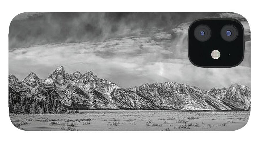 Teton iPhone 12 Case featuring the photograph Teton Panorama by Douglas Wielfaert