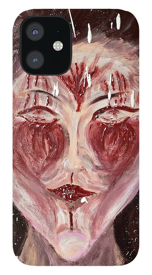 Portrait iPhone 12 Case featuring the painting The Coldest Snow by Bethany Beeler