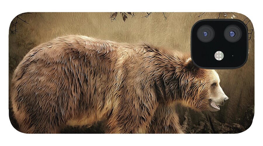 Grizzly Bear iPhone 12 Case featuring the digital art The Journey by Maggy Pease