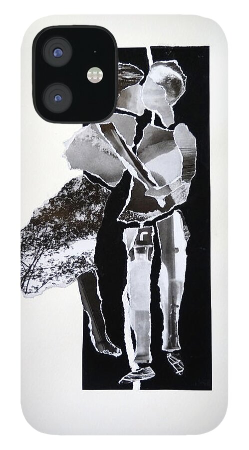 Couple iPhone 12 Case featuring the mixed media The Joy Of Being Together by Jolly Van der Velden