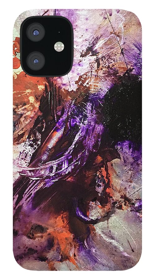 Abstract Art iPhone 12 Case featuring the painting The Nothing Summoner by Rodney Frederickson