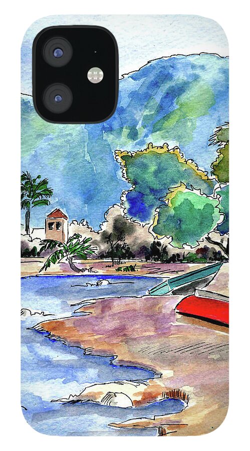 Boats iPhone 12 Case featuring the painting The Peloponnese by Adele Bower
