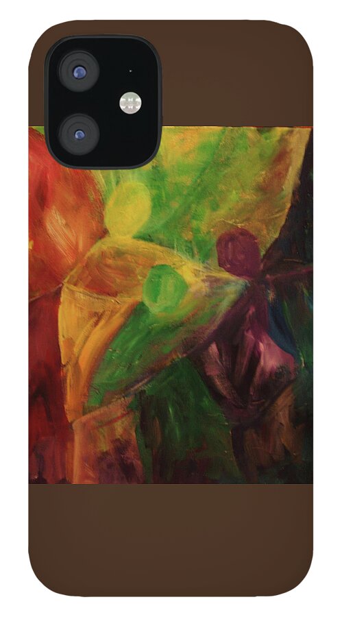 Angels iPhone 12 Case featuring the painting Three Angels by Ellen Eschwege