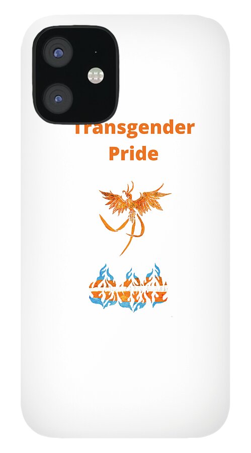 Transgender Pride iPhone 12 Case featuring the drawing Transgender Pride - Phoenix by Branwen Drew