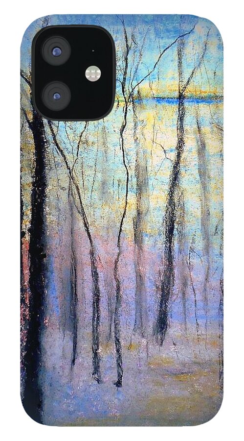 Trees iPhone 12 Case featuring the painting Treescape - Evening by VIVA Anderson