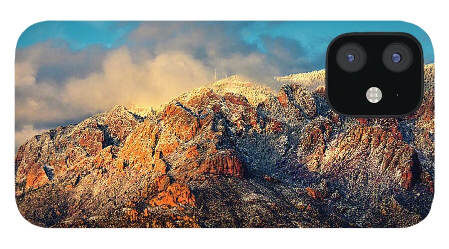 Albuquerque iPhone 12 Case featuring the photograph Unveiling Sandia Mountain and Crest by Zayne Diamond