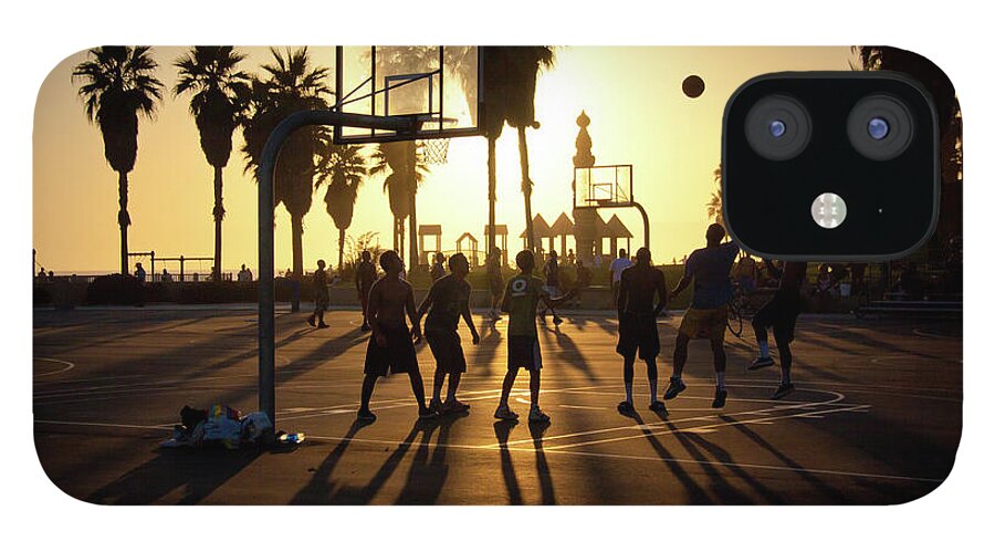Sports iPhone 12 Case featuring the photograph Venice Beach Basketball Dream by Chris Goldberg