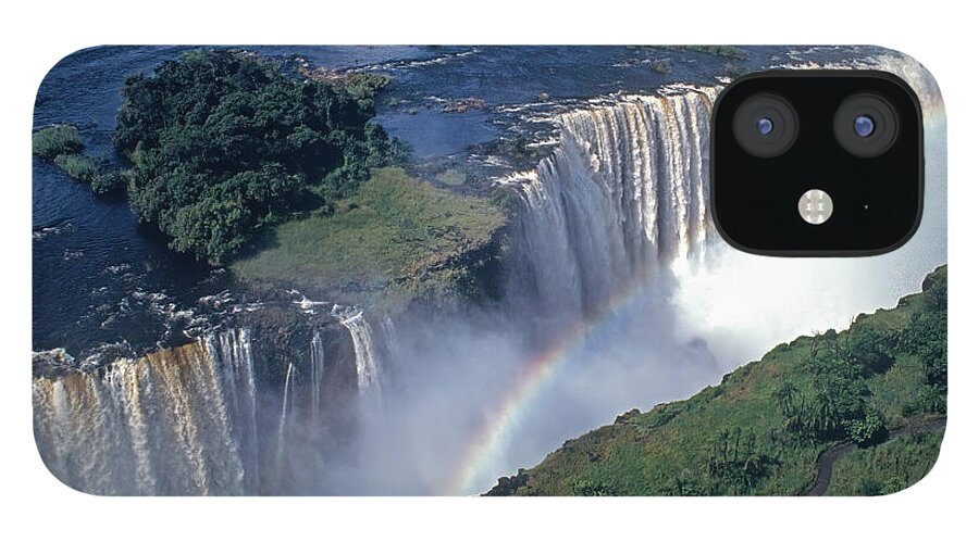 Africa iPhone 12 Case featuring the photograph Victoria Falls Rainbow by Sandra Bronstein