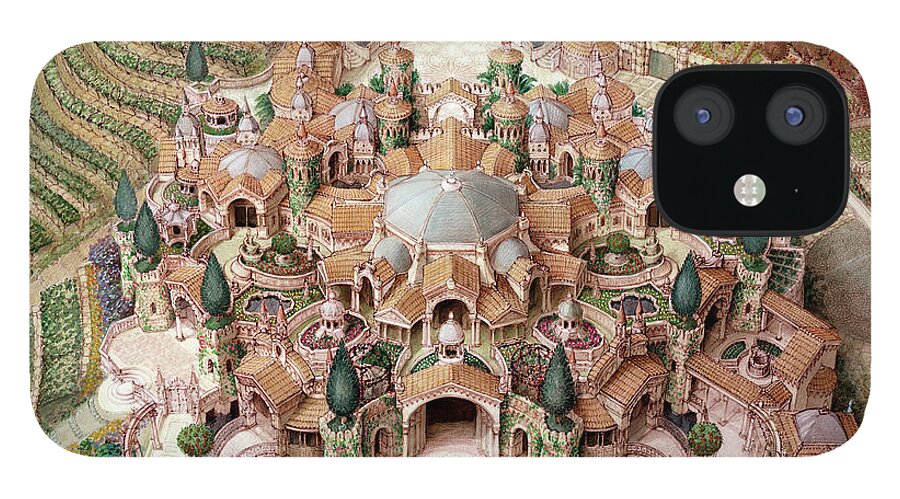 Villa iPhone 12 Case featuring the painting Villa Te by Kurt Wenner
