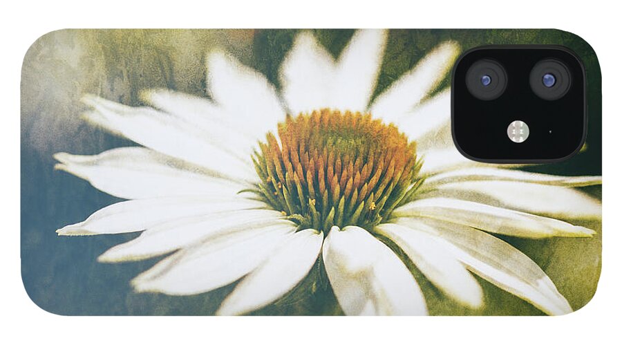 White Flower iPhone 12 Case featuring the photograph Vintage White Echinacea #1 by Tanya C Smith