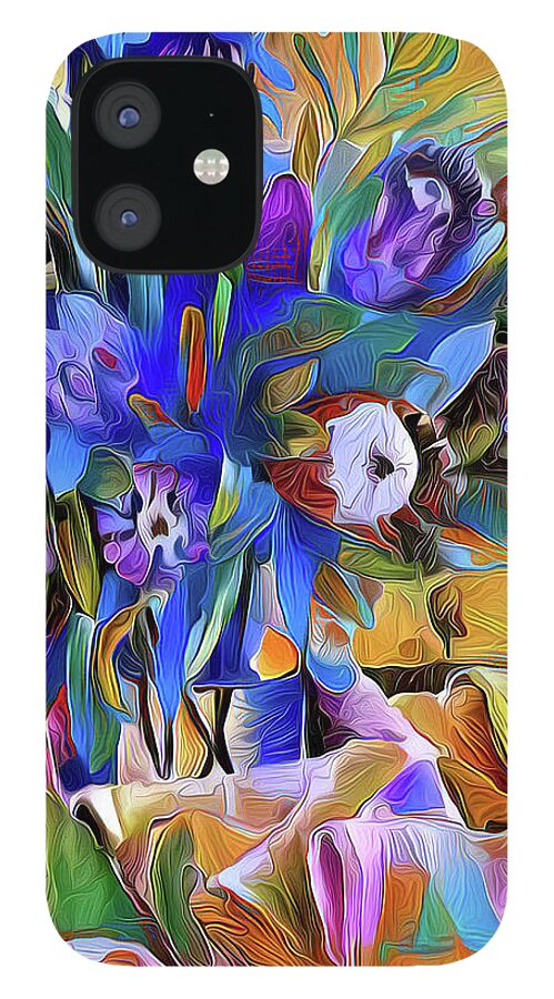 *db iPhone 12 Case featuring the digital art Violet proteas by Jeremy Holton